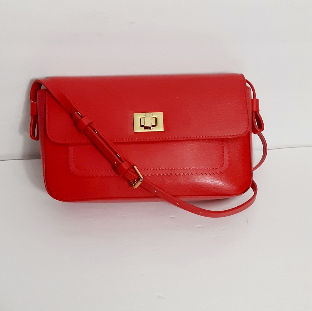 Tusk red leather crossbody bag